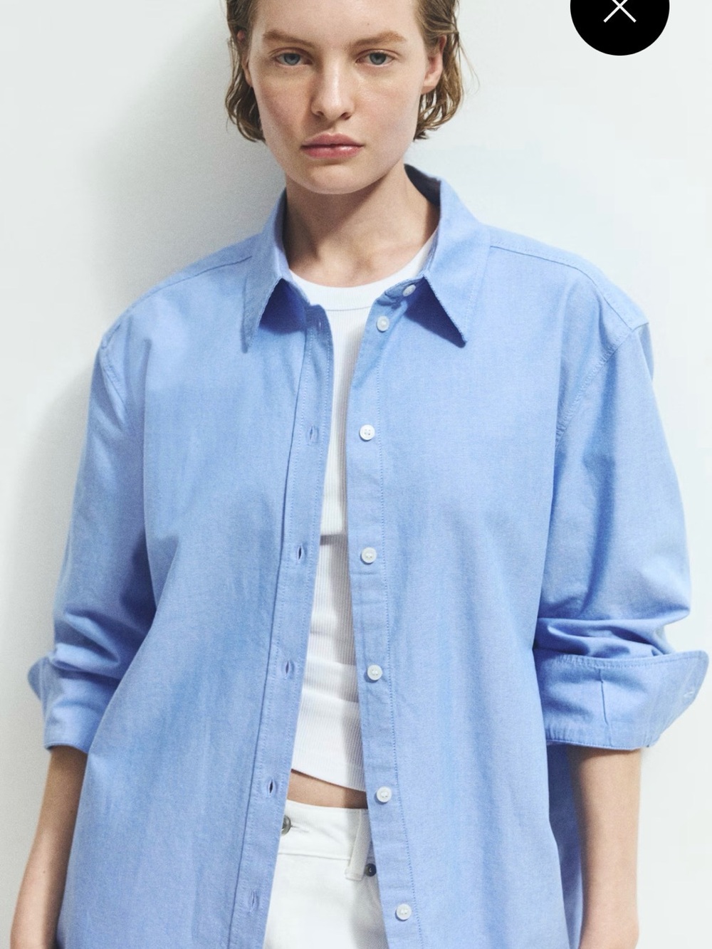 H&M Light Blue Women’s Casual Button Down Shirt